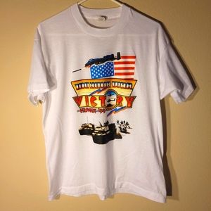 Vintage 100 Day War Victory Kuwait 91 White T-shirt  Men's XL
